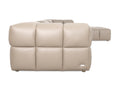 Tuscono Leather Beige 3 Seater Sectional Modular Sofa side view showcasing plush leather upholstery.