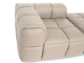 Tuscono Leather Beige 4 Seater Sectional Modular Sofa corner view showcasing plush, contemporary design.