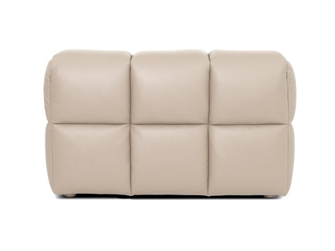 Tuscono Leather Beige 2 seater Single Lounge Modular Sofa, showcasing a plush cloud-like design with top semi-aniline leather.