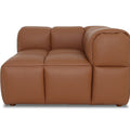 Tuscono Leather Brown 2 seater Single Lounge Modular Sofa featuring a modern design with plush cushions.