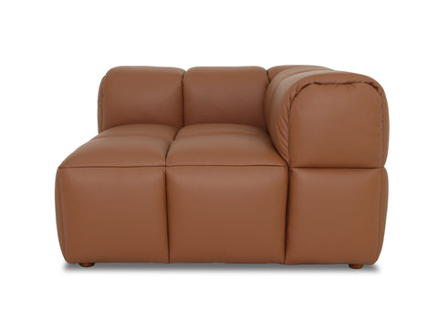 Tuscono Leather Brown 2 seater Single Lounge Modular Sofa featuring a modern design with plush cushions.