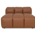 Tuscono Leather Brown 2 seater Single Lounge Modular Sofa in soft brown leather with plush cushions