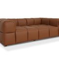 Tuscono Leather Brown Loveseat Modular Sofa with plush cushions and modern design.