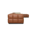 Tuscono Modular Leather Sofa - Brown & Beige Full Configuration side view with plush cushions and premium leather upholstery.