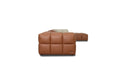 Tuscono Modular Leather Sofa - Brown & Beige Full Configuration side view with plush cushions and premium leather upholstery.