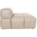 Tuscono Leather Beige 2 seater Single Lounge Modular Sofa side view showcasing plush design and luxurious leather upholstery.