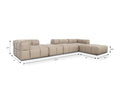 Tuscono Leather Beige 4 Seater Sectional Modular Sofa dimensions and design view in beige leather.