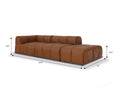 Tuscono Leather Brown 2 seater Single Lounge Modular Sofa dimensions and design.