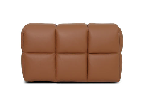 Tuscono Leather Brown 4 Seater Sectional Modular Sofa with plush leather cushions