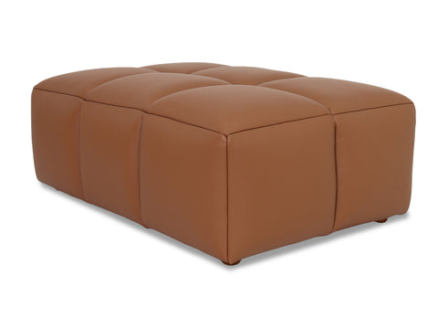 Tuscono Leather Brown 2 seater Single Lounge Modular Sofa displayed in a stylish setting, showcasing its modern design.