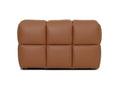 Tuscono Leather Brown 3 Seater Modular Sofa front view showcasing plush leather and structured design.